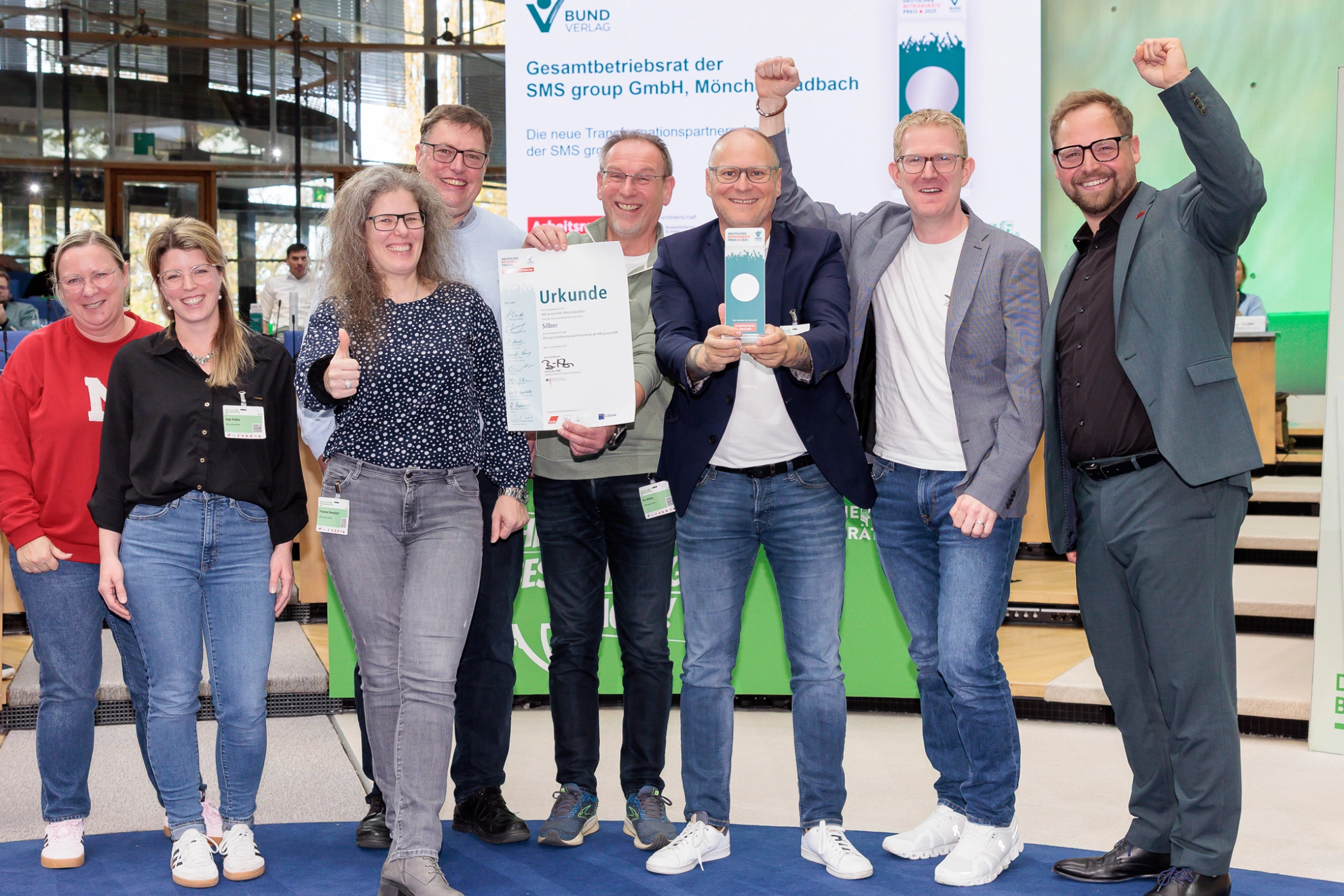 Deutscher Betriebsrätepreis 2025: Der Betriebsrat der SMS Group GmbH Mönchengladbach gewinnt Silber