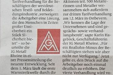 Zeitungsartikel Textil- und Bekleidung 2024/2025