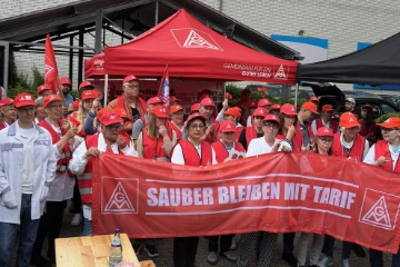 Kampfkräftige Stimmung bei CWS Warnstreik in Lingen