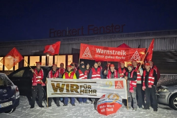 Sehr gute Beteiligung bei Frenkert Warnstreik in Ochtrup