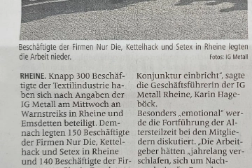 Zeitungsartikel Textil- und Bekleidung 2024/2025