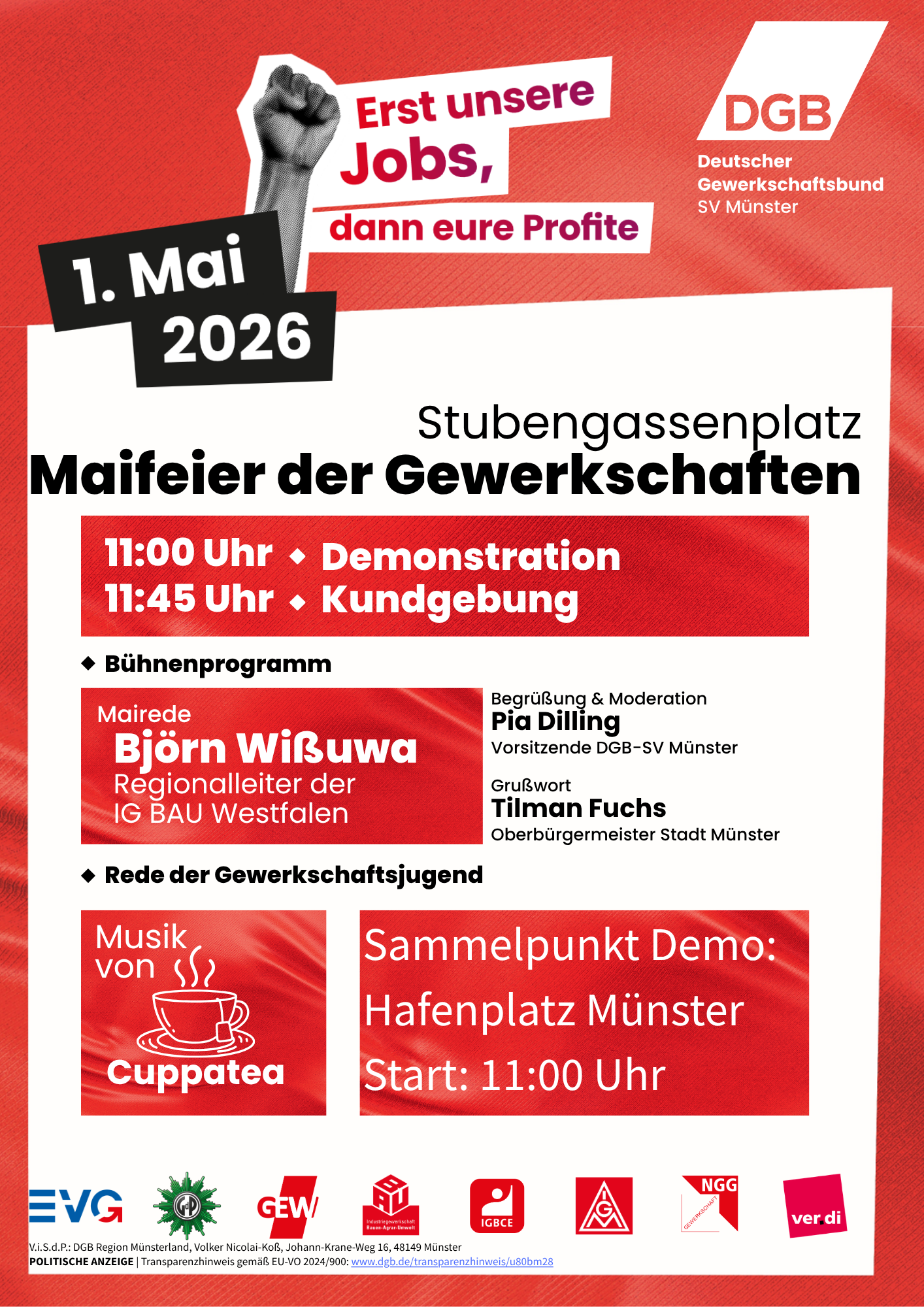 1. Mai 2026 DGB Plakat Münster