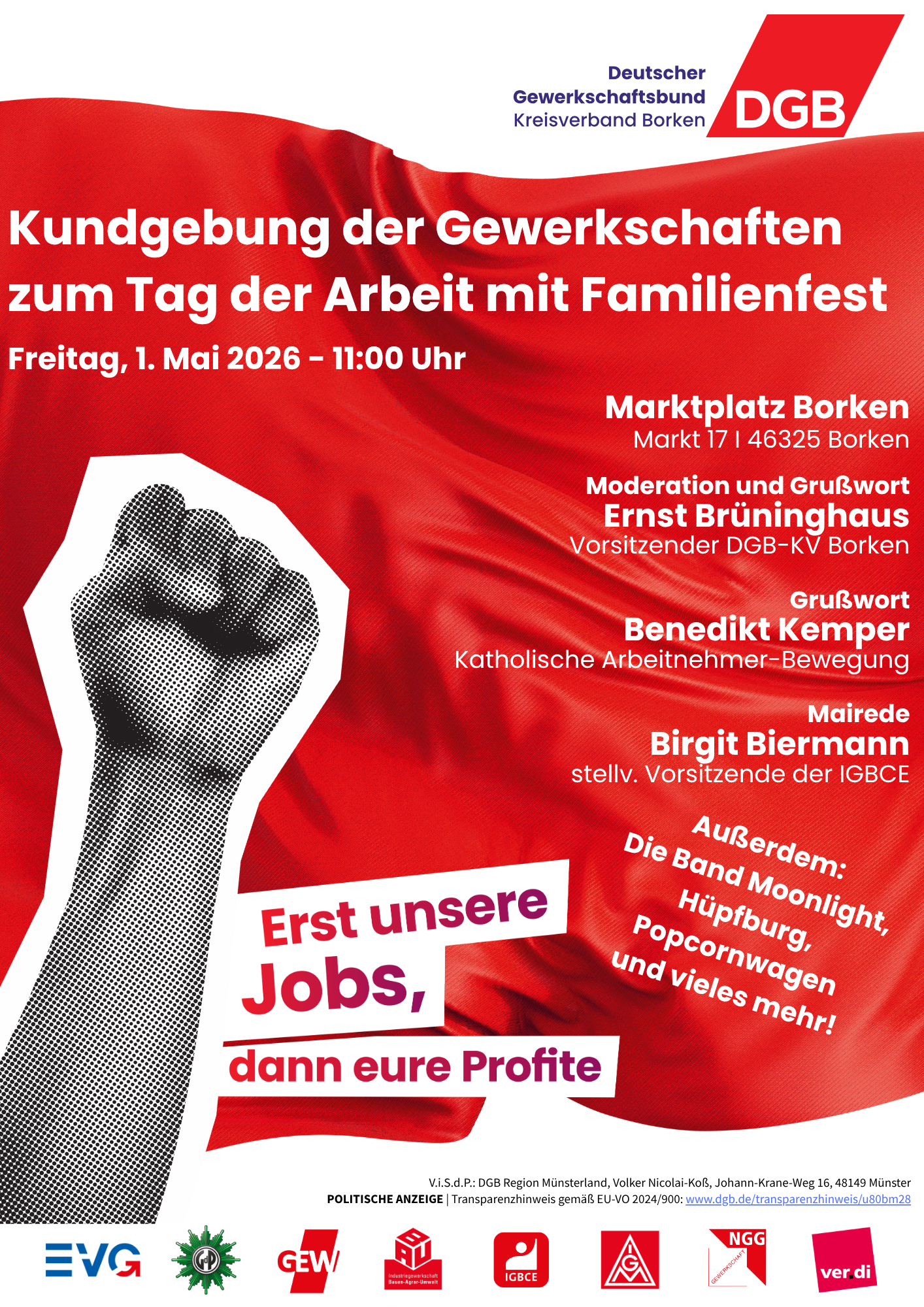 1. Mai 2026 DGB Plakat Borken