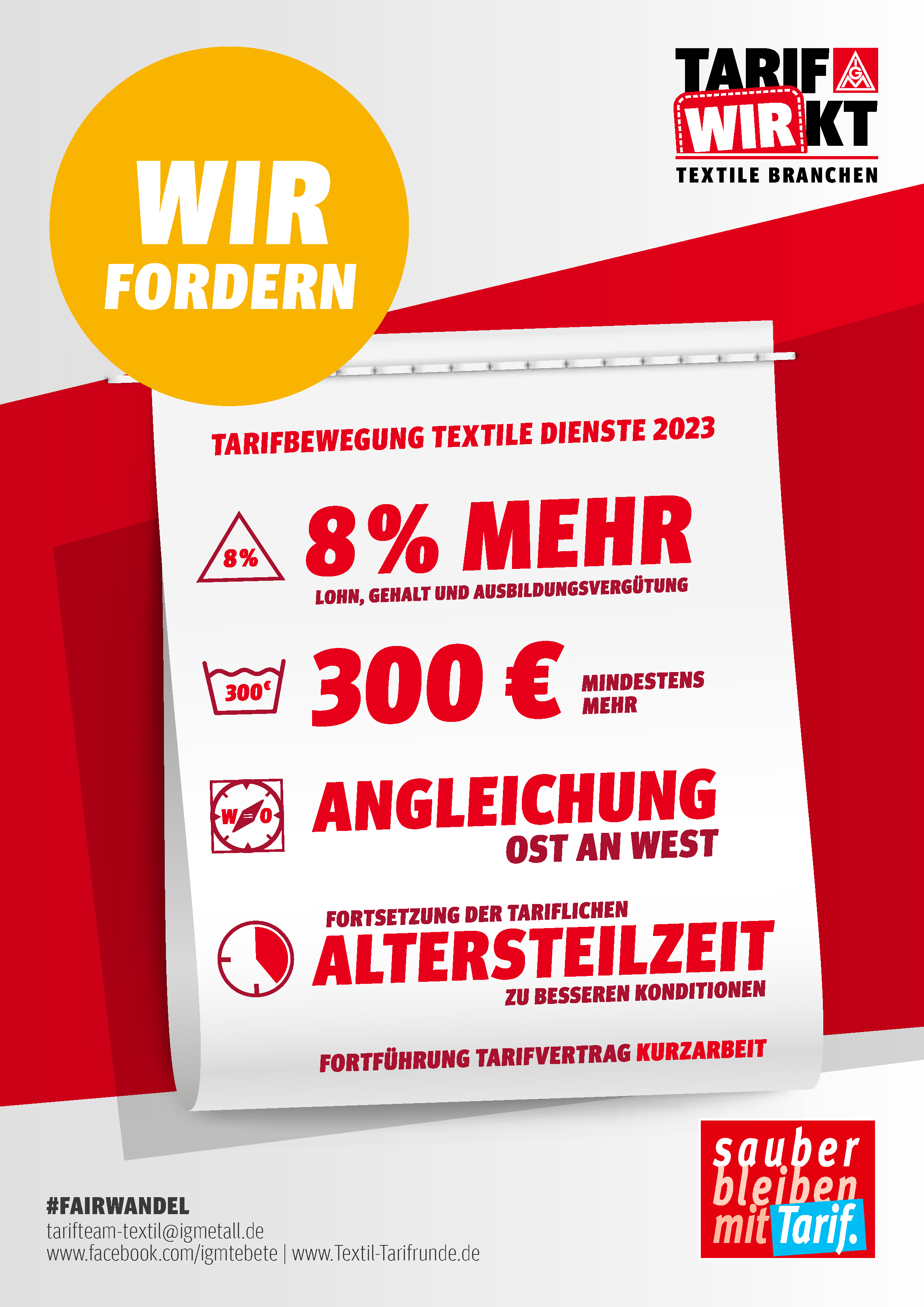 Forderungsplakat Textile Dienste