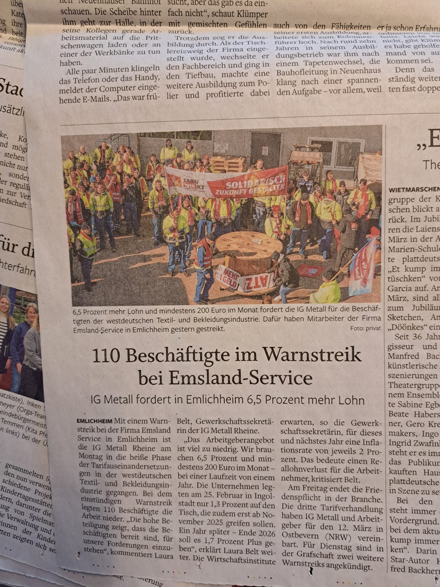 Bericht in den Grafschafter Nachrichten vom 04.03.2025