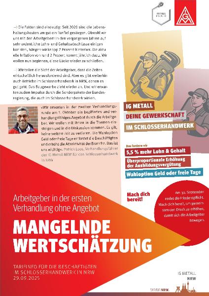 Flugblatt Schlosser-Handwerk 09.2025