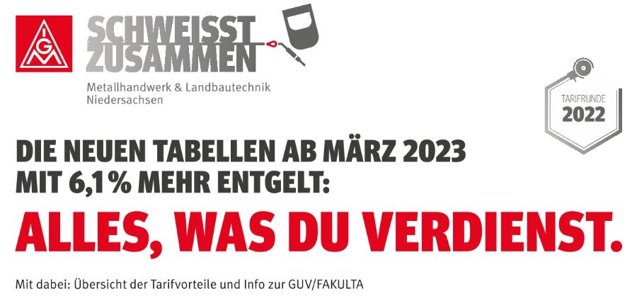Tariftabellen ab 03.2023